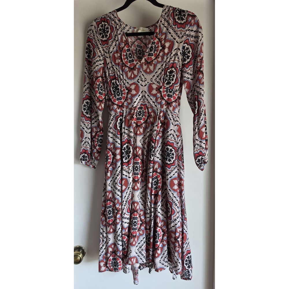 Yumi Kim Floral Maxi Dress XS Long Sleeve V-Neck Boho Gown